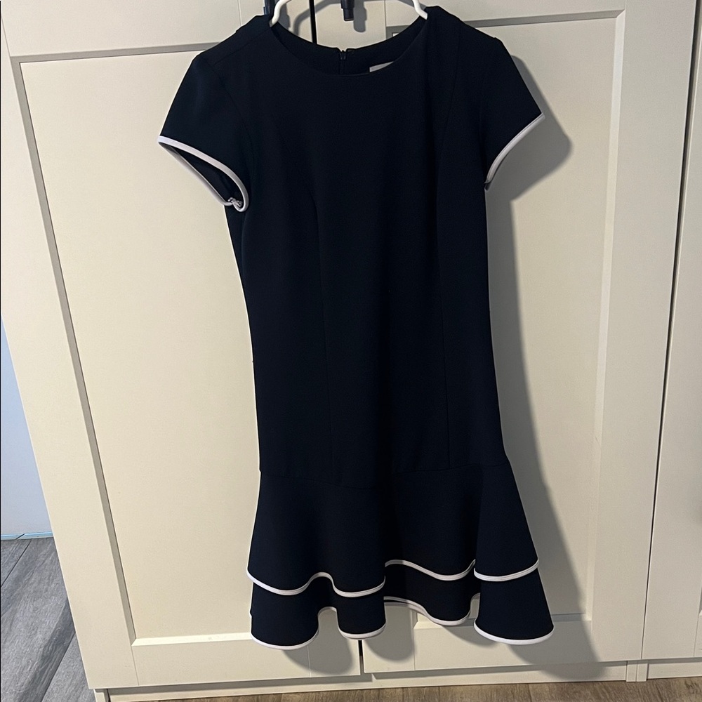 Shelby & Palmer Dark Blue Mini Dress with White Accents